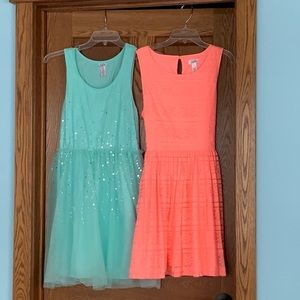 Two Justice spring dresses. Size 18 1/2